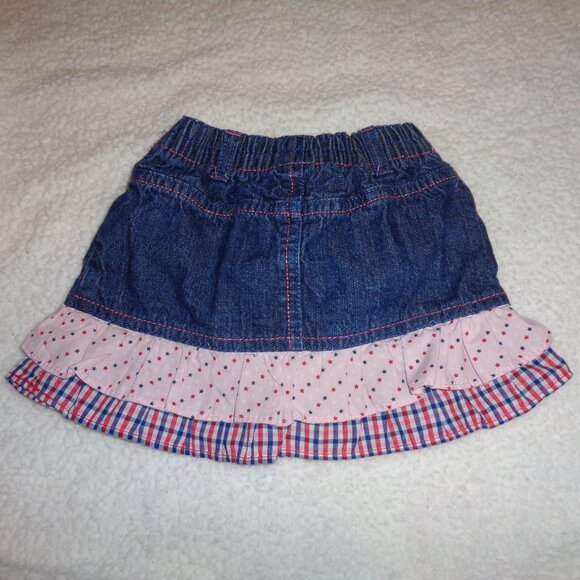 4th Of July Baby Girls Denim Skirt Skort Size 24 M - Picture 4 of 6